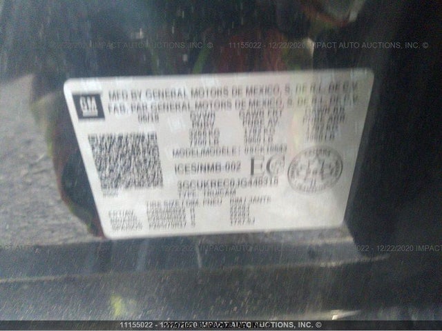 3GCUKREC0JG448318 Chevrolet Silverado K1500 Lt