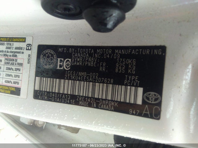 11775187 :رقم المزاد ، 2T1KU4EE5AC207628 vin ، 2010 Toyota Corolla Matrix مزاد بيع