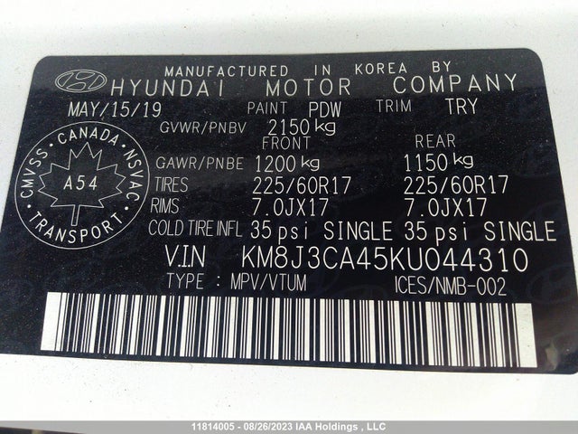Hyundai gdi nu 2019 KM8J3CA45KU044310 Image 9