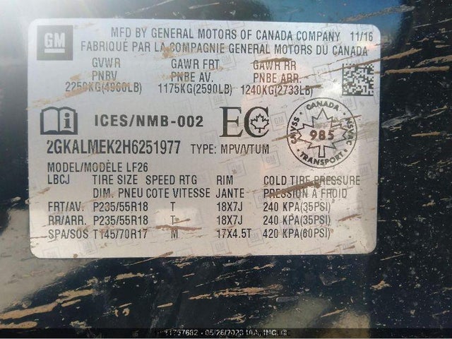 2GKALMEK2H6251977 GMC Terrain Sle