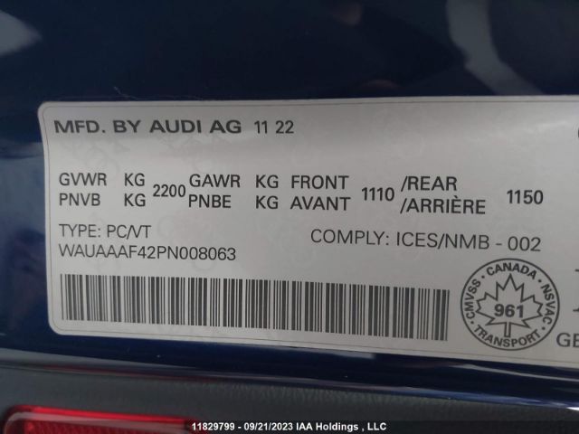 WAUAAAF42PN008063 Audi A4 Sedan Komfort