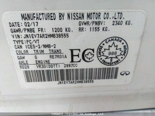 JN1EV7AR2HM839555 Infiniti 2017