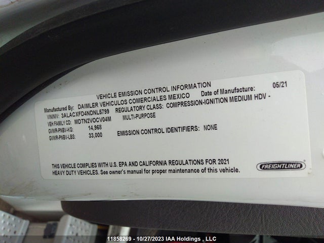 Freightliner cummins b6.7 2022 3ALACXFD4NDNL5799 Image 10