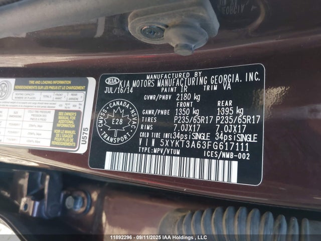 5XYKT3A63FG617111 KIA dohc t-gdi theta-ii