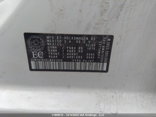 3VWEB7BU6LM041949 Volkswagen 1.4 tsi