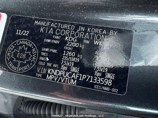 Продаж на аукціоні авто 2023 Kia Sportage, vin: KNDPUCAF1P7133598, номер лоту: 11905627
