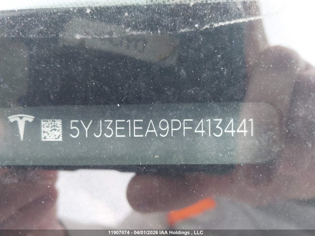 11907074 :رقم المزاد ، 5YJ3E1EA9PF413441 vin ، 2023 Tesla Model 3 مزاد بيع