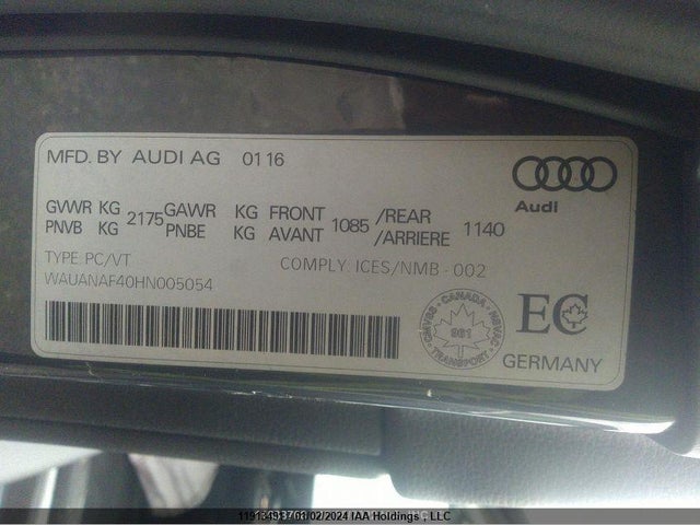 WAUANAF40HN005054 Audi A4