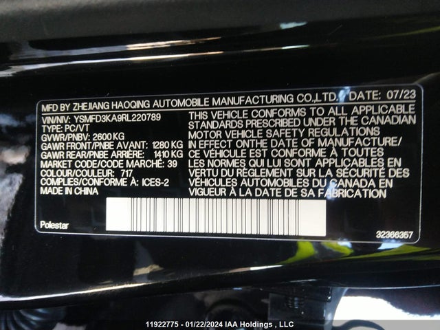 Polestar e400v26 2024 YSMFD3KA9RL220789 Image 9