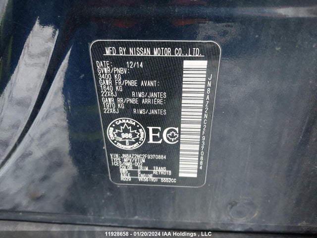 JN8AZ2NC2F9370884 Infiniti QX80