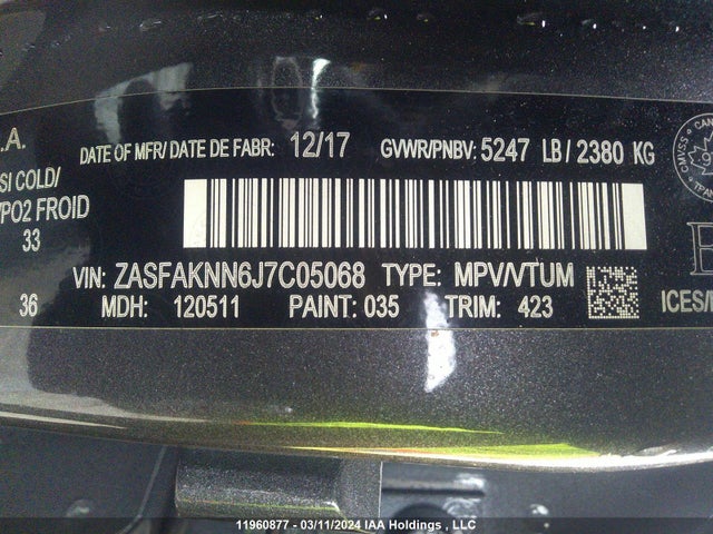Alfa Romeo 2018 2018 ZASFAKNN6J7C05068 Image 9