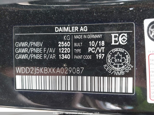 WDD2J5KBXKA029087 Mercedes-Benz m256