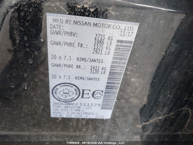 5N1DL0MM9JC511529 Infiniti QX60