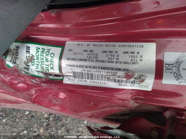 JM1BM1W39E1189303 Mazda py