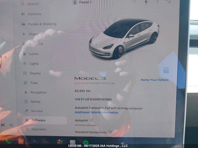 Продаж на аукціоні авто 2021 Tesla Model 3, vin: 5YJ3E1EA0MF861885, номер лоту: 12035190