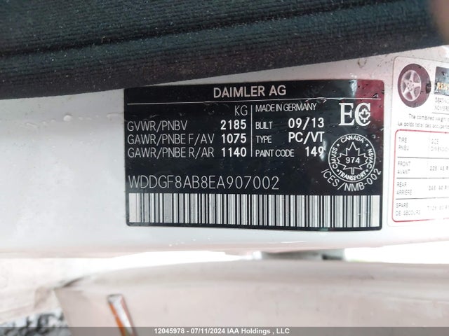 Aukcja sprzedaży 2014 Mercedes-benz C-class, vin: WDDGF8AB8EA907002, numer aukcji: 12045978