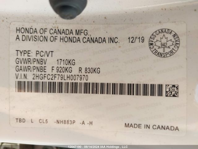 2HGFC2F79LH007970 Honda k20c2