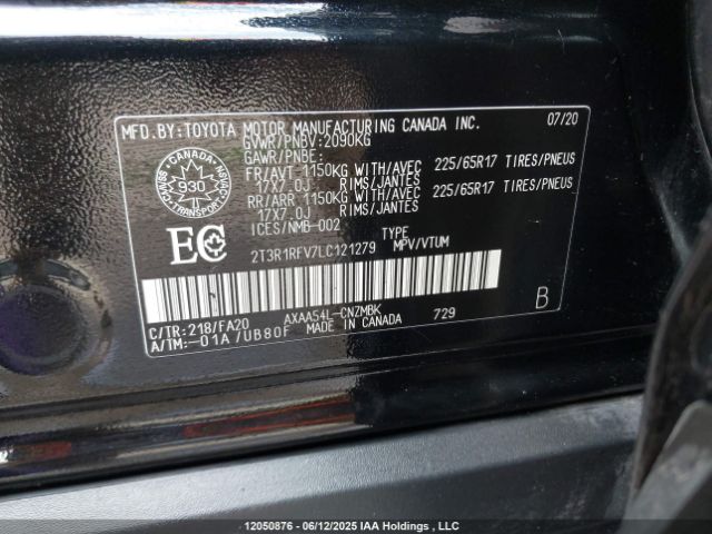 2T3R1RFV7LC121279 Toyota a25a-fks