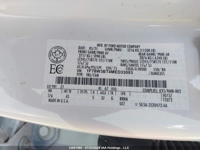 Ford F-350 2021 1FT8W3BT4MED33093 Image 9