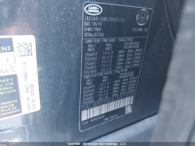 SALWR2RK4JA813233 Land Rover tdv6