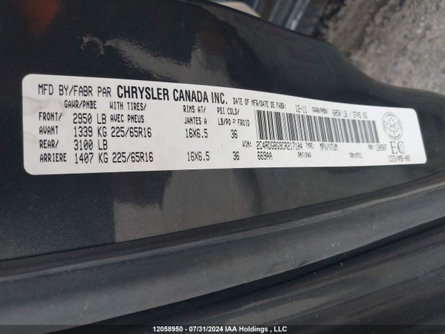 2012 Dodge Grand Caravan Se მანქანა იყიდება აუქციონზე, vin: 2C4RDGBG9CR217104, აუქციონის ნომერი: 12058950