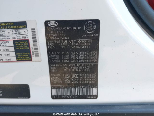 SALGV5FE0HA365731 Land Rover Range Rover