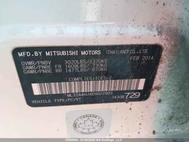Mitsubishi 2014 2014 ML32A4HJXEH022903 Image 9