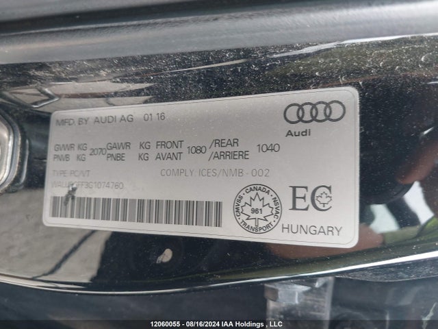 WAUJ8GFF3G1074760 Audi 2016