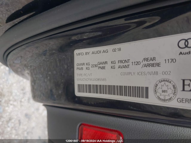 Audi 2018 2018 WAUCNCF54JA085565 Image 9