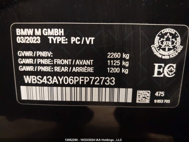 WBS43AY06PFP72733 BMW M3 Competition