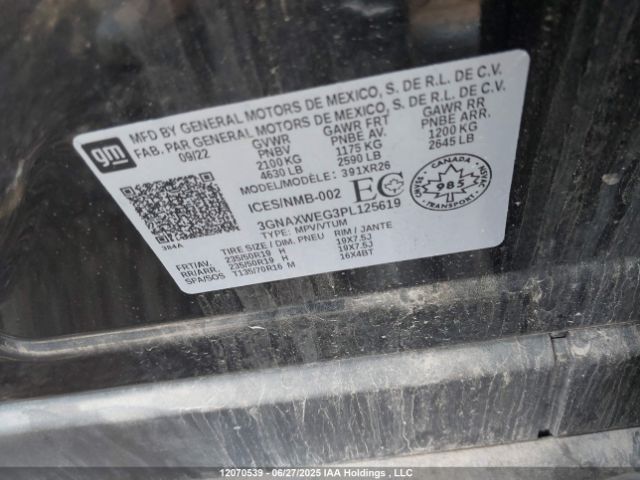 3GNAXWEG3PL125619 Chevrolet lsd