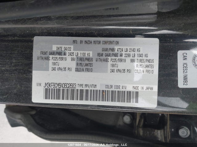 JM3KFBCM5N0602683 Mazda Cx-5 Preferred