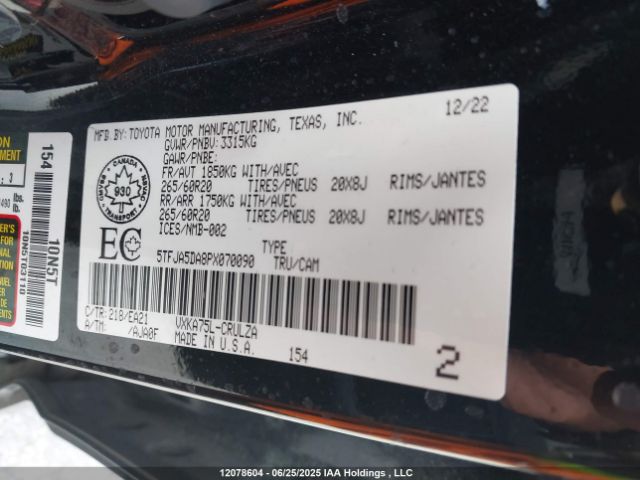 5TFJA5DA8PX070090 Toyota v35a-fts