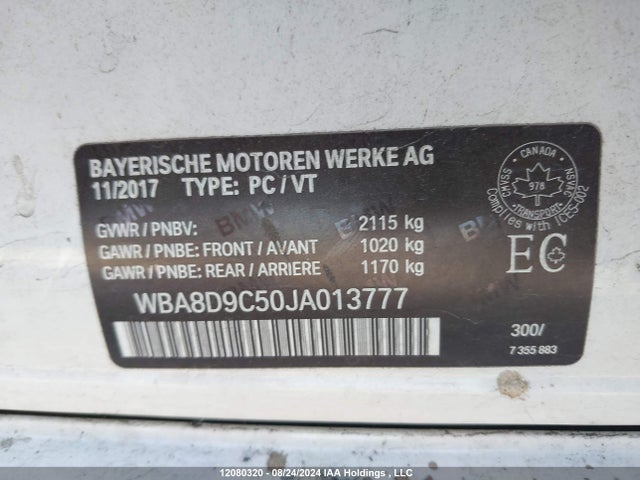 WBA8D9C50JA013777 BMW 330I
