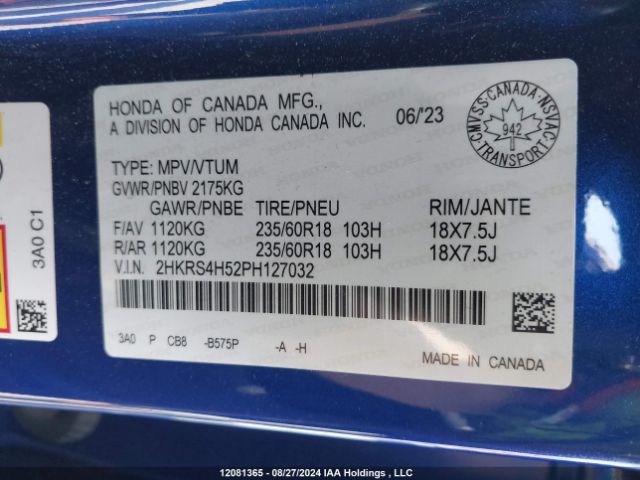 2HKRS4H52PH127032 Honda l15be