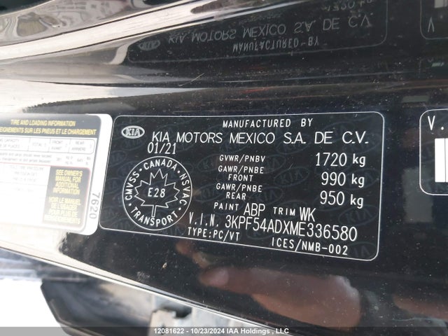 3KPF54ADXME336580 KIA mpi nu