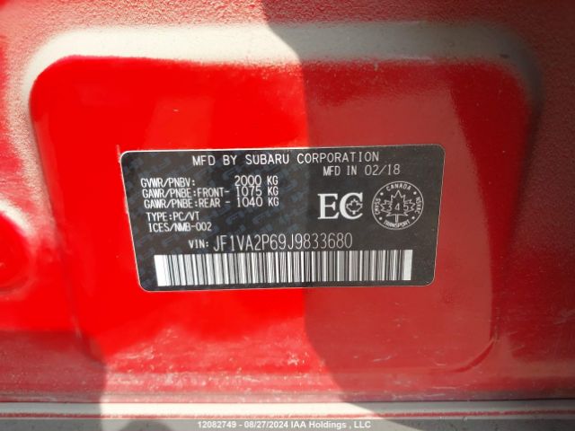 JF1VA2P69J9833680 Subaru WRX