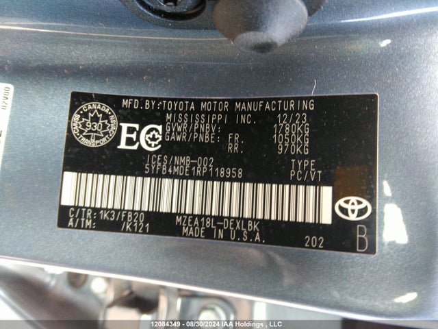 5YFB4MDE1RP118958 Toyota m20a-fks