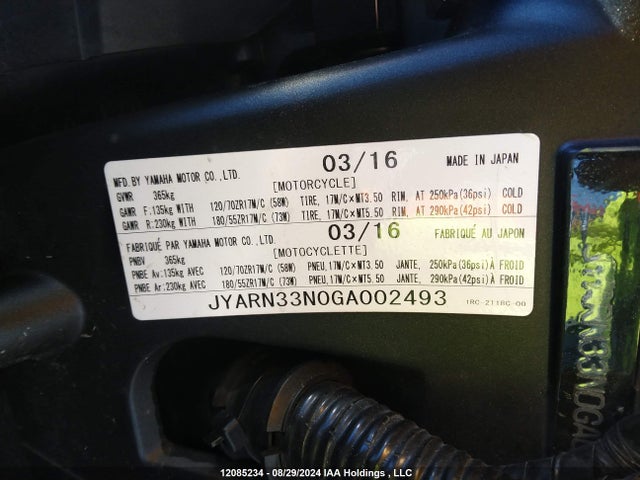 JYARN33N0GA002493 Yamaha FZ09