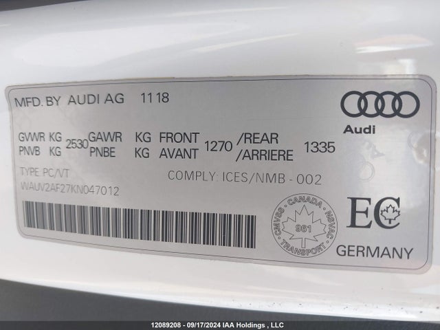 Audi A7 2019 WAUV2AF27KN047012 Image 9