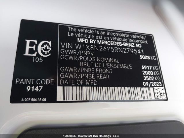 W1X8N26Y5RN279541 Mercedes-Benz Sprinter Cab Chassis