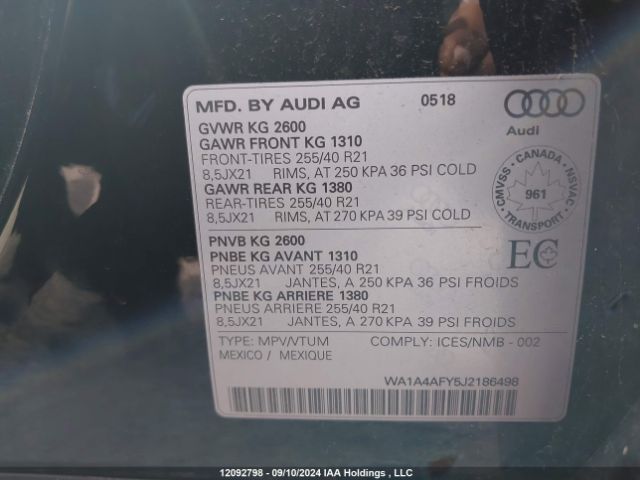 WA1A4AFY5J2186498 Audi SQ5