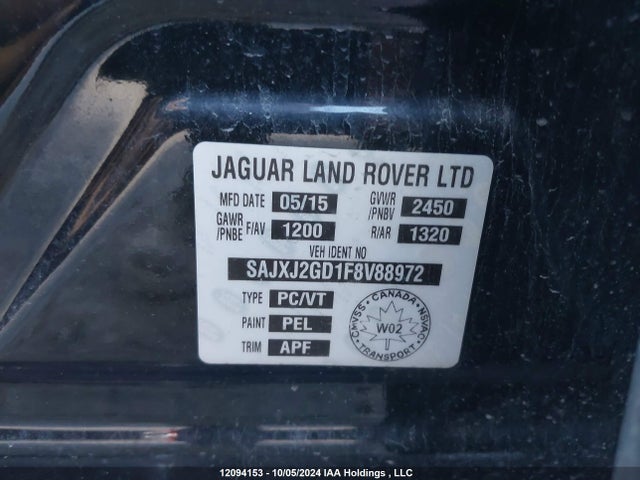 Jaguar s/c ulev 2015 SAJXJ2GD1F8V88972 Image 9