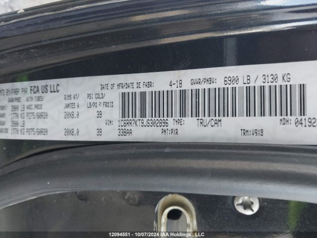 1C6RR7KT9JS302896 RAM 1500 St