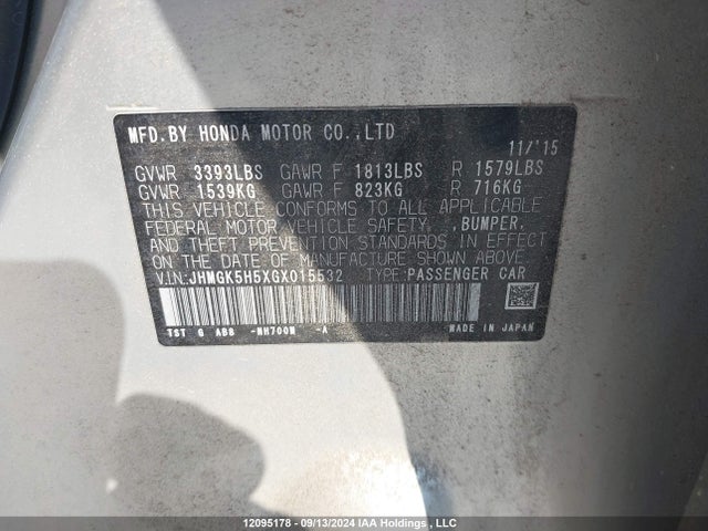 JHMGK5H5XGX015532 Honda Fit