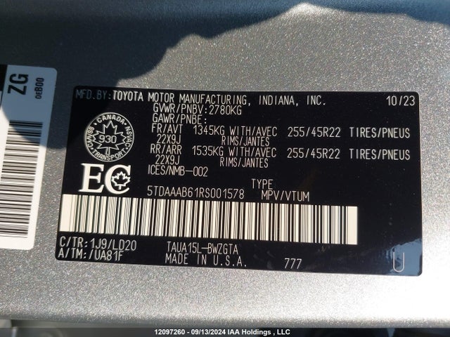 5TDAAAB61RS001578 Lexus t24a-fts