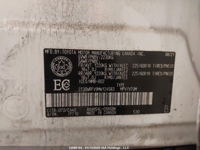 Toyota Rav4 Limited 2021 2T3DWRFV9MW124583 Image 19