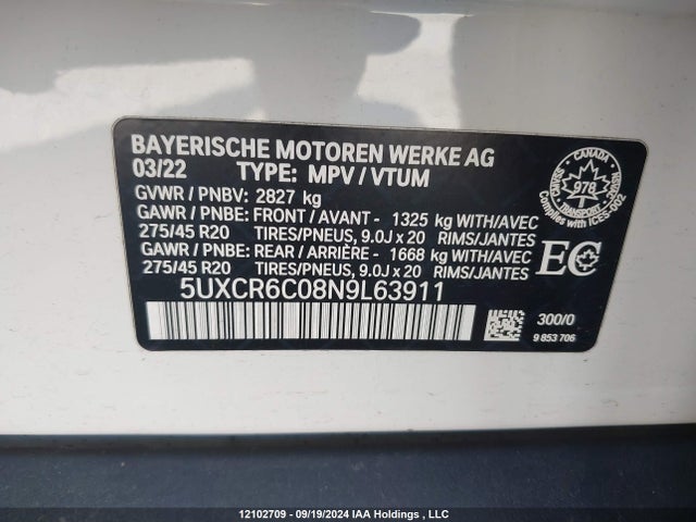5UXCR6C08N9L63911 BMW X5