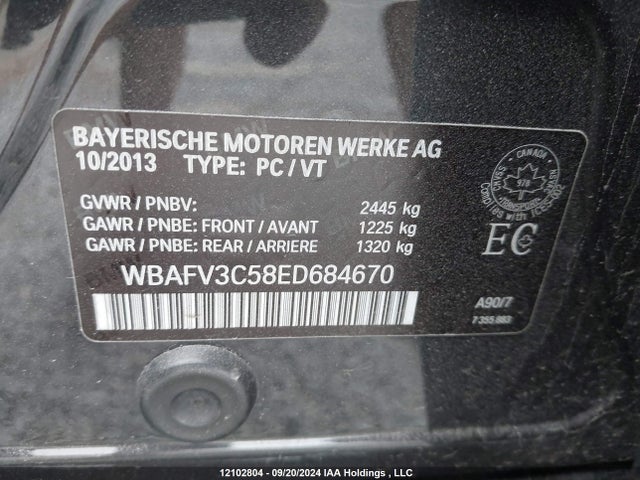 WBAFV3C58ED684670 BMW 5 Series