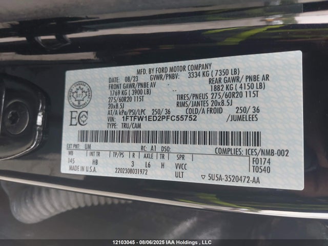 Ford 2023 2023 1FTFW1ED2PFC55752 Image 9